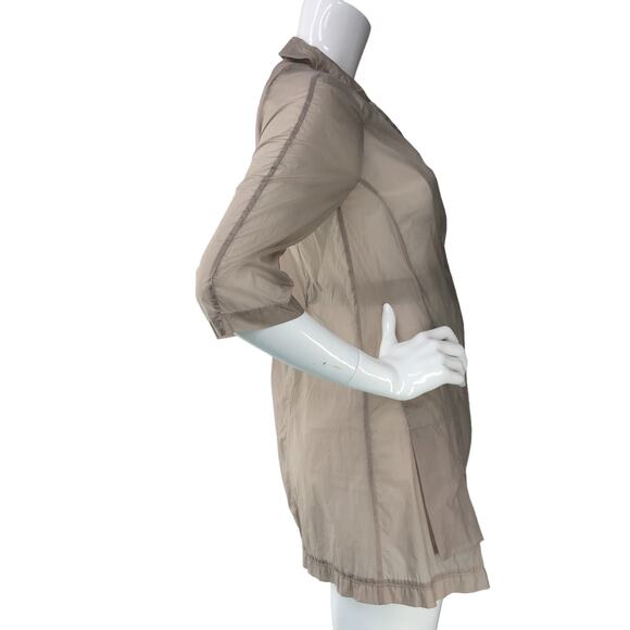 12 One Womens Size M Sheer Parachute Jacket Beige Snap Front Art to Wear Piece - Picture 10 of 16